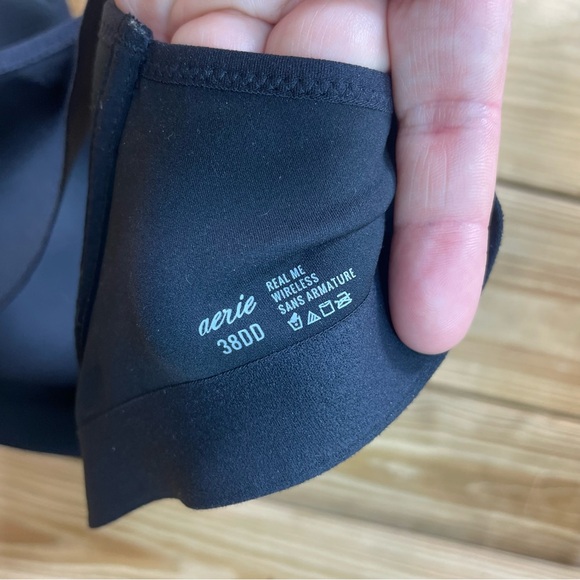 Aerie Womens 38DD Bra Real Me Wireless Black Adjustable Bra - Picture 6 of 6